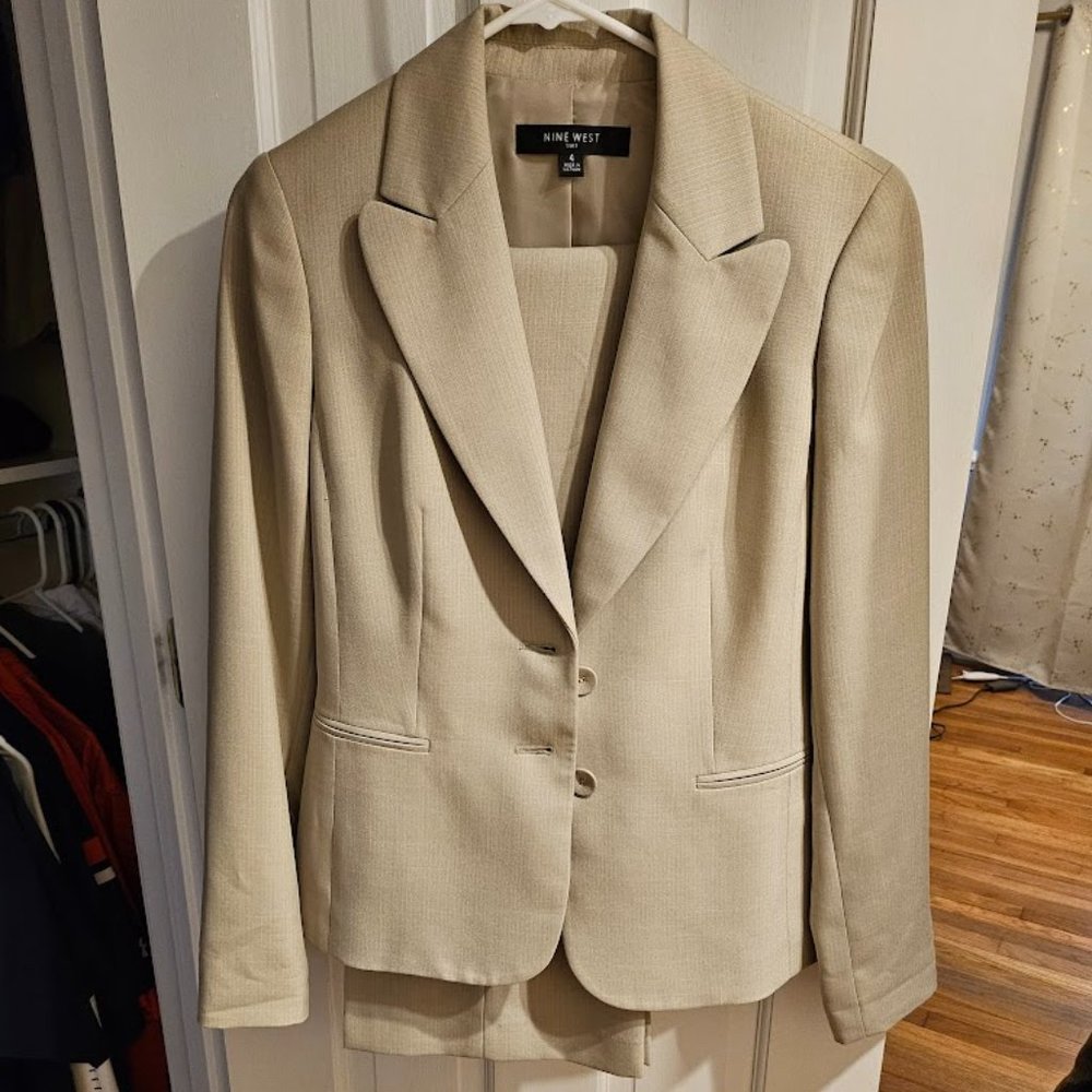Nine West Tan Suit, Size 4